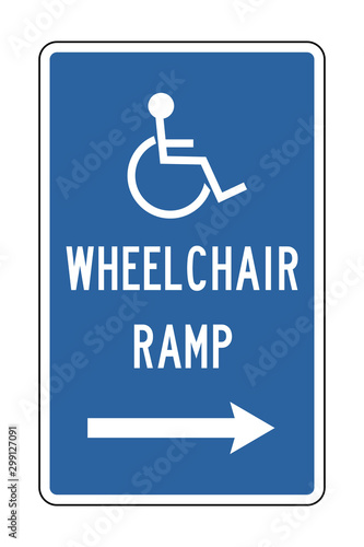 Handicap Wheelchair Ramp right vector illustration.