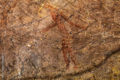 Prehistoric paintings in the cave at Phu Phra Bat historical park Udonthani province  Thailand..