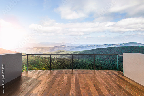 Quadro su tela Balcony view of  mountains