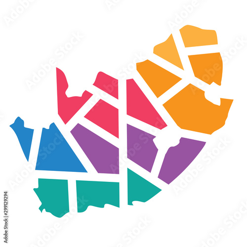 Fototapeta colorful geometric South Africa map- vector illustration