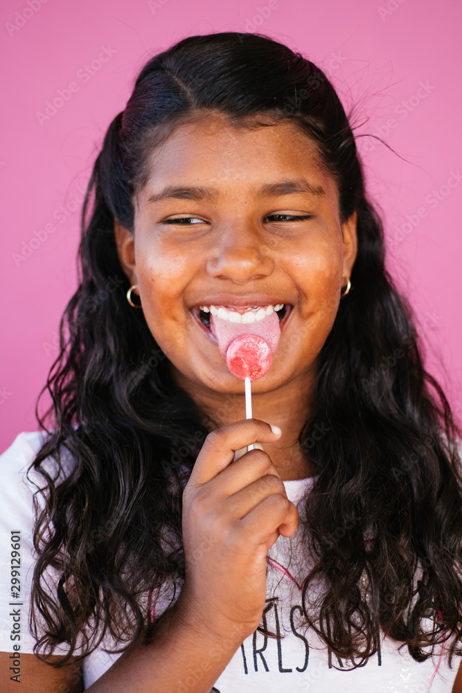 Portrait of an Afrolatina girl in studio environment