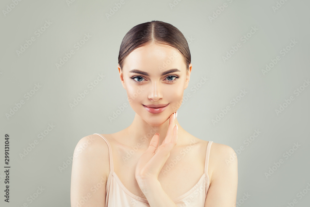 Pretty spa woman with clear skin. Skin care, wellness and cosmetology Pretty spa woman with clear skin. Skin care, wellness and cosmetology