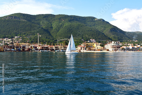 Kumbor city view in Herceg Novi municipality, Montenegro