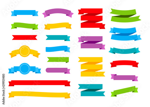 Colorful ribbons banners. Set of ribbons. Vector stock illustration.