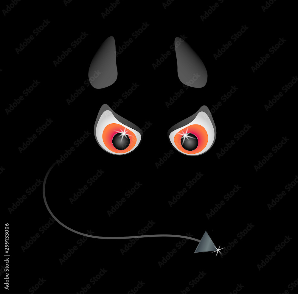 very angry little devil with red eyes very angry little devil with red eyes