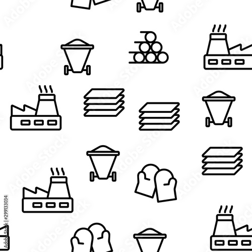 Metallurgy Vector Seamless Pattern Thin Line Illustration