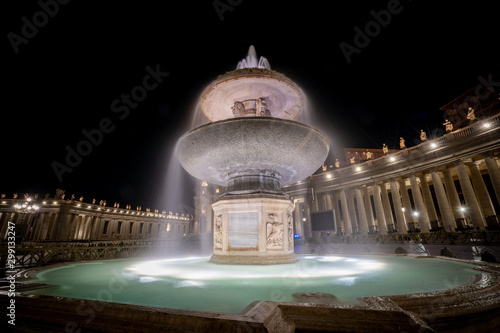 St Peter's Basilica in Vatican at night. Rome, Italy.