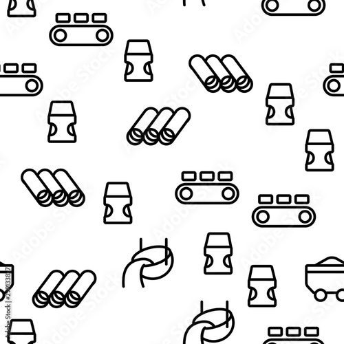 Metallurgy Vector Seamless Pattern Thin Line Illustration