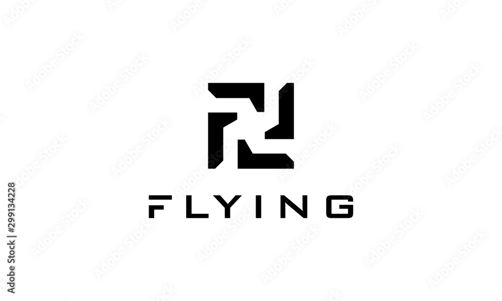 initial letter F with plane logo design concept initial letter F with plane logo design concept