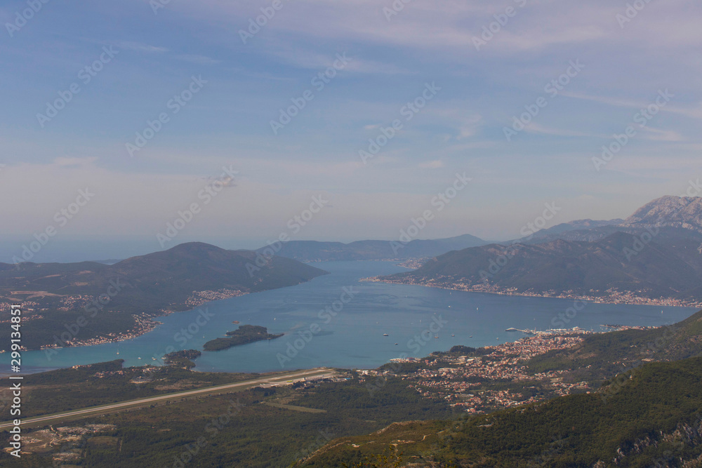 Panoramic view of the runway of Tivat airport. Montenegro. Panoramic view of the runway of Tivat airport. Montenegro.
