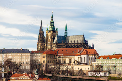 Monumental famous St. Vitus Cathedral in Prague, Czech Republic