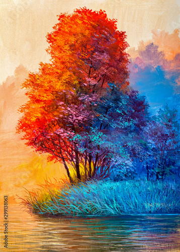 Dekoracja na wymiar  obraz-olejny-pejzaz-kolorowy-jesienny-las