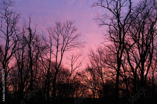 Colorful sunset in the mountains of Maryland