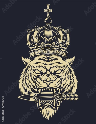 Vintage monochrome tattoo template