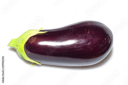 Natural looking eggplant isolated on a white
