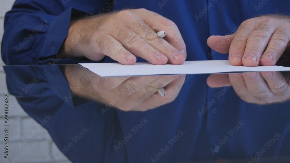 Image with a Manager Getting Ready for Signing a Contract in Office Room Image with a Manager Getting Ready for Signing a Contract in Office Room