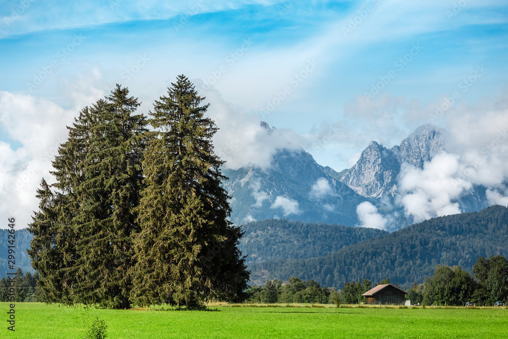Scenic rural landscape in Alps