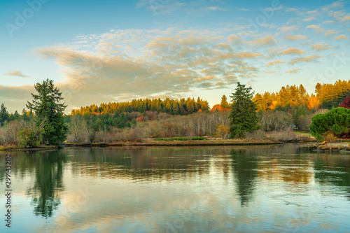 Mud Bay Autumn Colors At Sunset