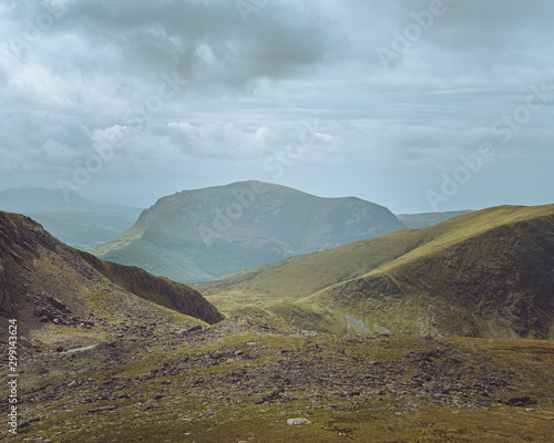 Mountain range in Snowdonia, Wales