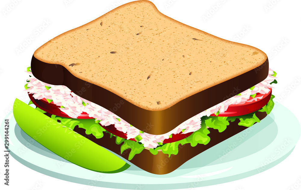Tuna Salad Sandwich illustration Stock Vector Adobe Stock