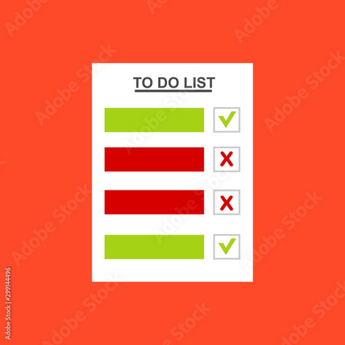 To do list. Badge with document icon. Flat vector illustrations