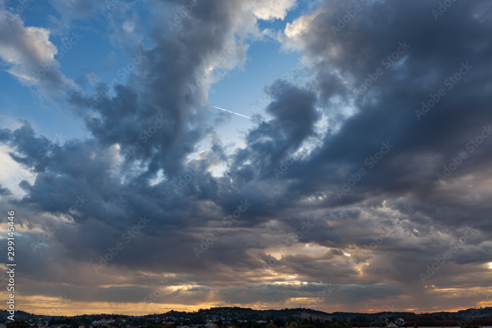 cloudy sky  in the south of France