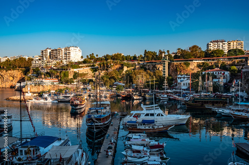 Kaleici Marina, Antalya. Aerial view landscape photo of Antalya Marina in Turkey © ahmetcigsar