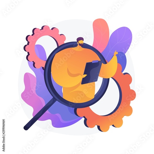 Project management. Executive task manager flat character. Work schedule planning, optimization, organization. Office worker holding clipboard. Vector isolated concept metaphor illustration