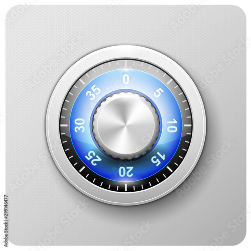 Safe door combination lock - deposit strongbox with turning knob with numbers