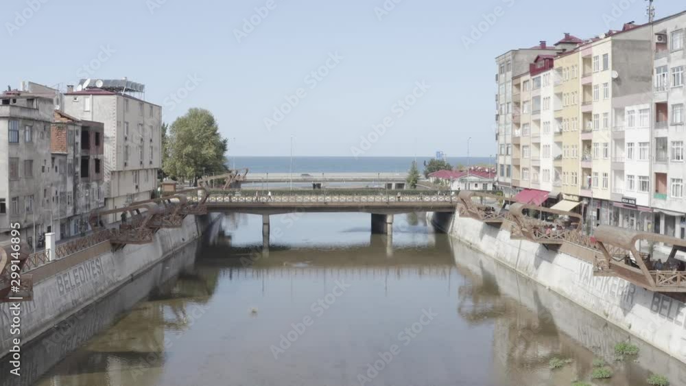 Trabzon City River and Passing Over The Bridge Trabzon City River and Passing Over The Bridge