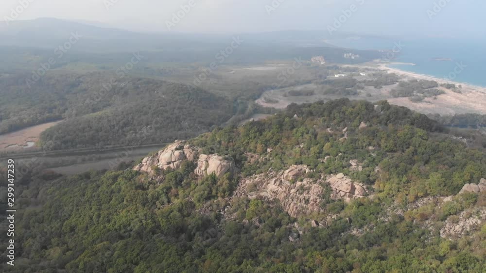 Video of a deep gorge in the mountains, the slopes of which are covered with forest Video of a deep gorge in the mountains, the slopes of which are covered with forest