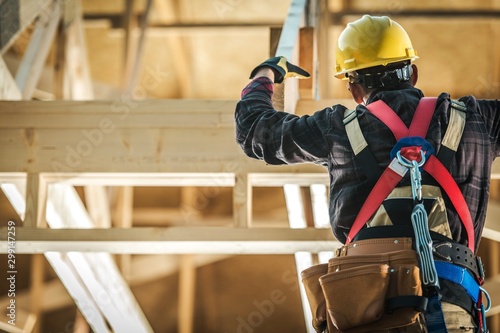 Wood Construction Worker photo
