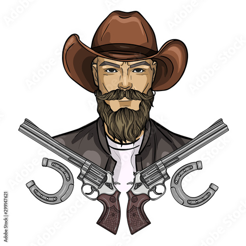 Hand drawn sketch cowboy icon
