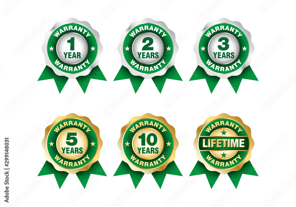 Quality certification warranty badge icon set Quality certification warranty badge icon set
