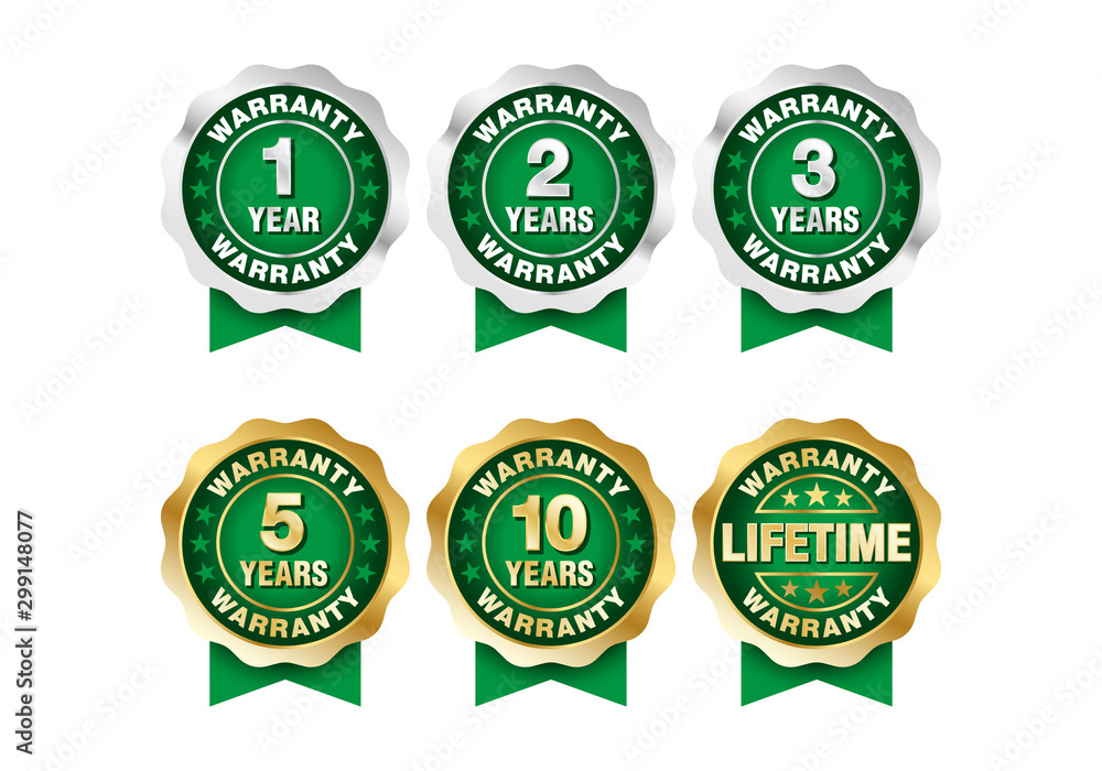 Quality certification warranty badge icon set Quality certification warranty badge icon set
