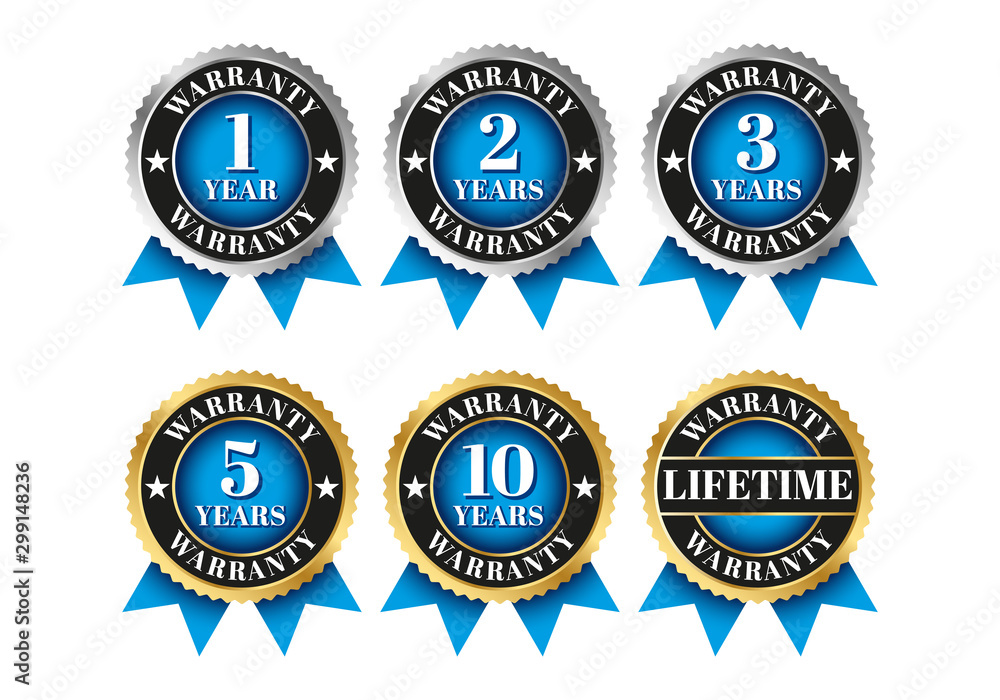 Quality certification warranty badge icon set Quality certification warranty badge icon set