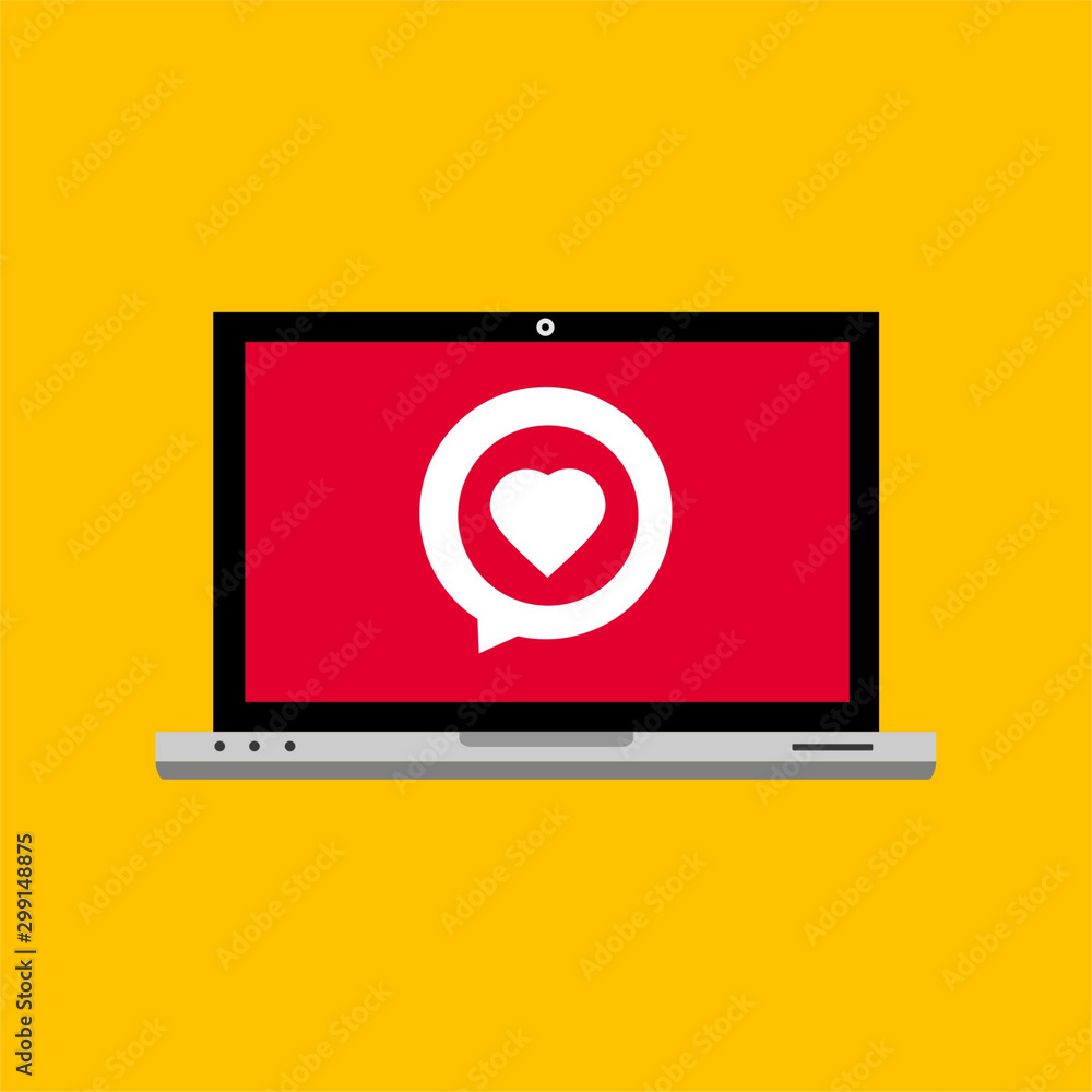 New message notification concept on laptop vector illustration template New message notification concept on laptop vector illustration template