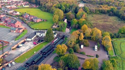 Aerial View over Trevor Basin canal in Wales photo