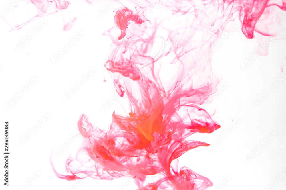 Abstract smoke wave, colorful mystical background. Colorful ink in water abstract. Leave space for text.