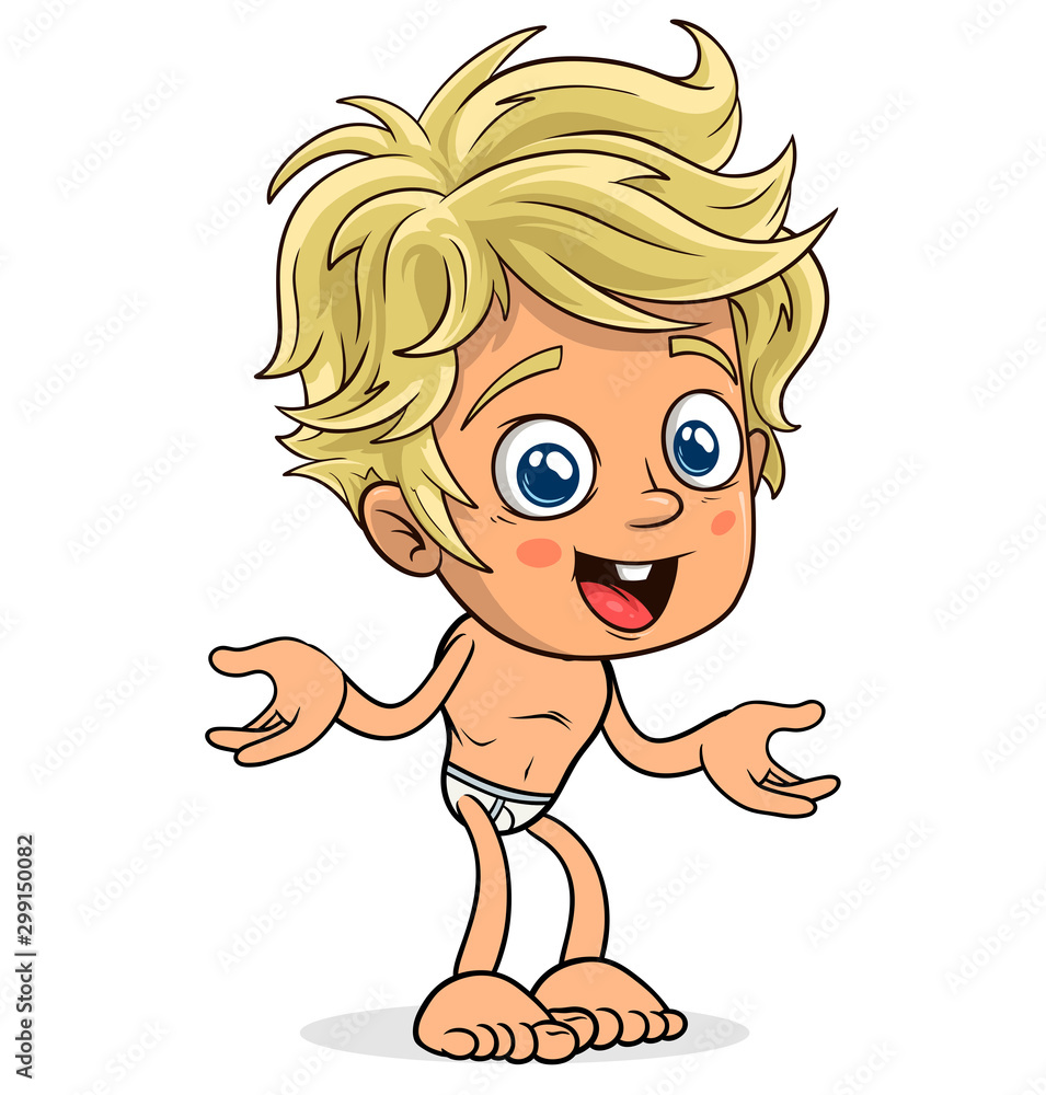 Cartoon funny standing blonde boy character. Layered EPS ready for  animations. Isolated on white background. Vector icon. Stock Vector | Adobe  Stock
