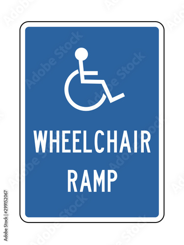 Handicap Wheelchair Ramp blue background vector illustration