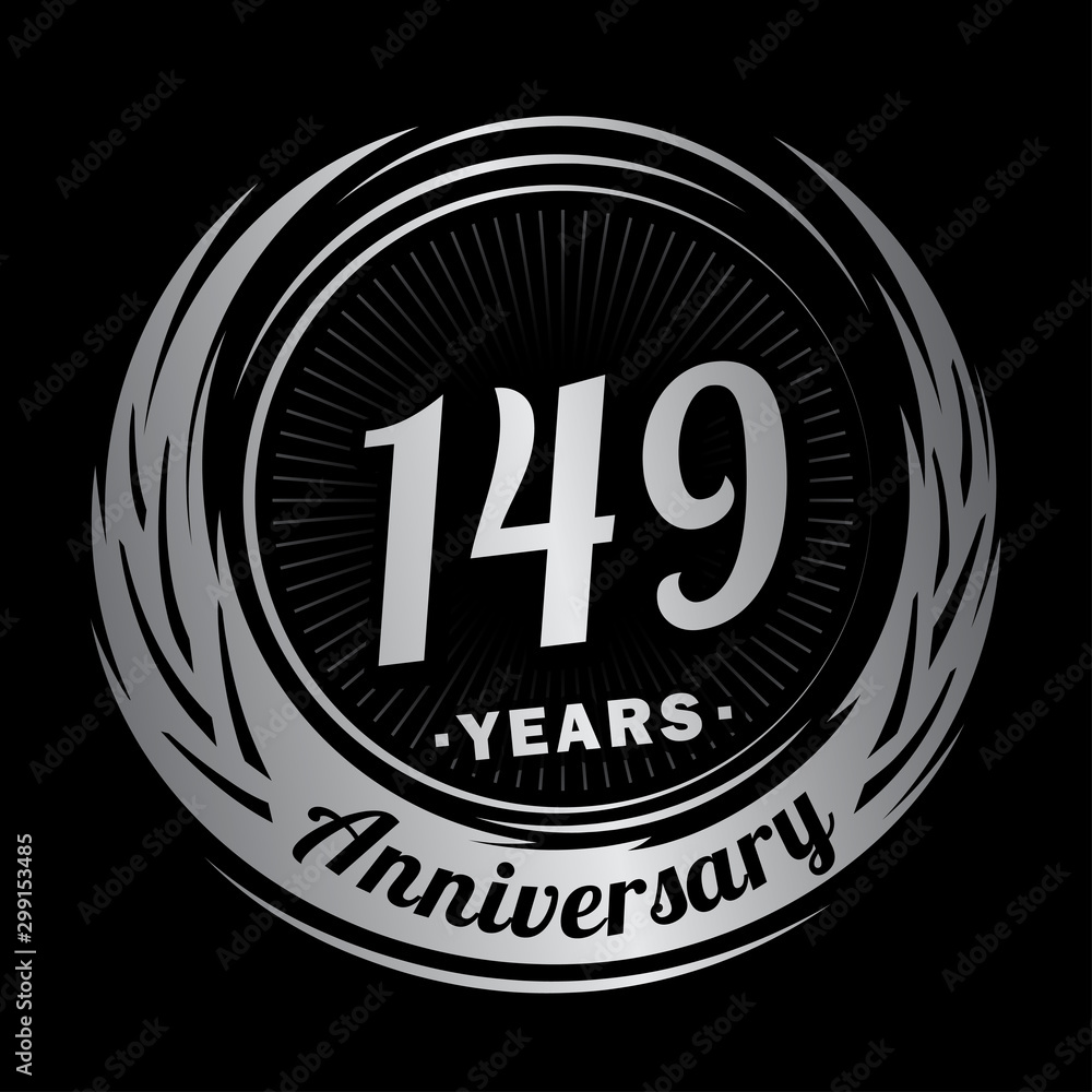 149 years anniversary. Anniversary logo design. One hundred and forty-nine years logo.