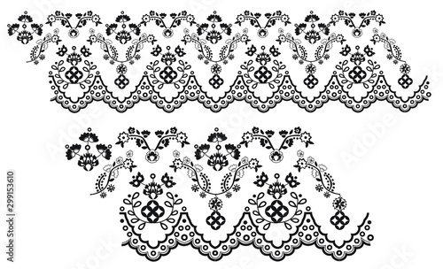 lace seamless pattern. 3Dillustration. technical drawing. embroidery artwork. vector line graphic.