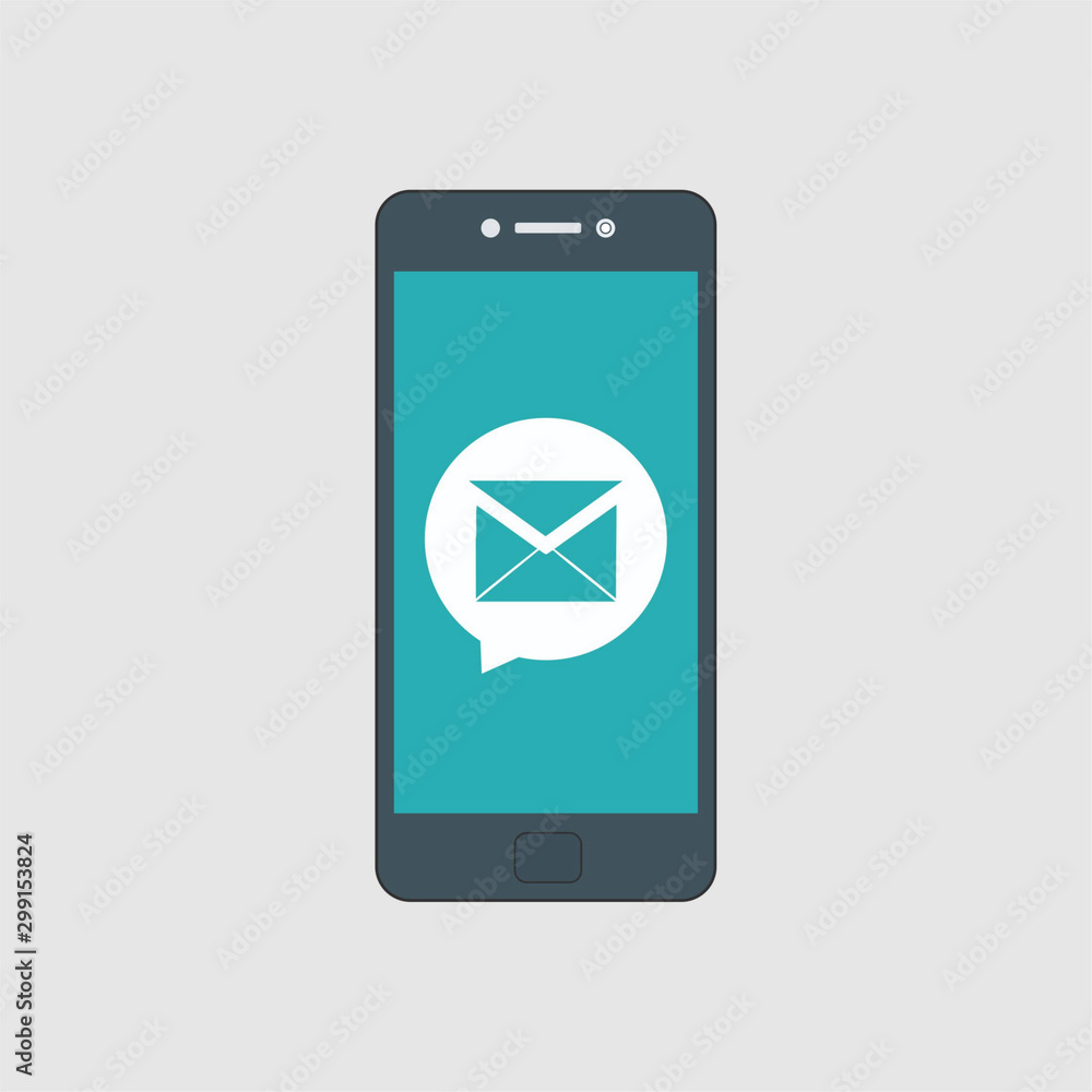 Mobile phone chat message notifications isolated on white background, smartphone white chatting bubble speeches, concept of online talking, speak, conversation, dialog vector illustration Mobile phone chat message notifications isolated on white background, smartphone white chatting bubble speeches, concept of online talking, speak, conversation, dialog vector illustration