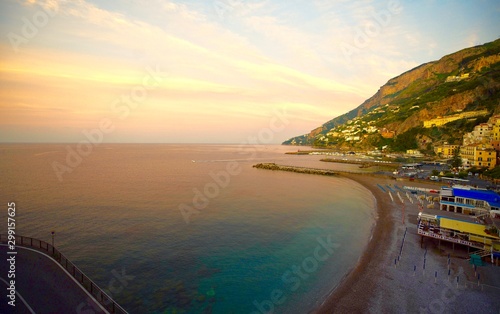 Early sunrise colors in Amalfi Coast shore © wxs2102