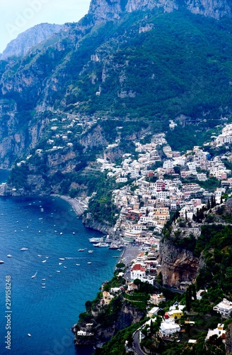 View of port of Positano in Amalfi Coast, Italy