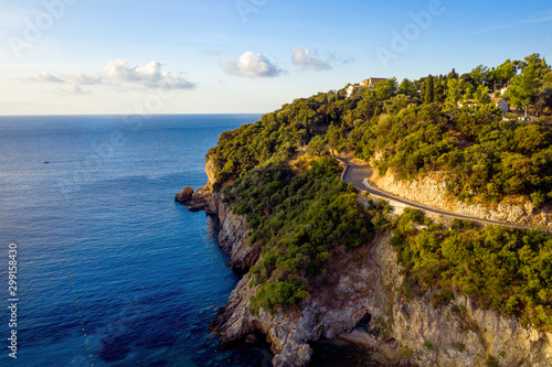 Beautiful Greece island aerial landscape photo