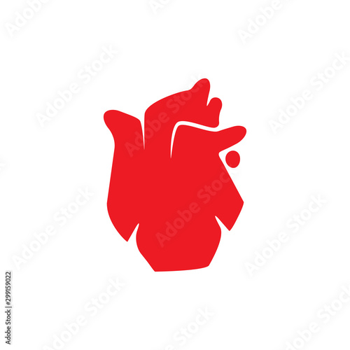 Logo corazón rojo minimalista vector ícono de corazón Corazón, amor, romance o San Valentín corazón rojo. Iconos del vector Símbolo artístico del amor del corazón rojo aislados Vector editable.