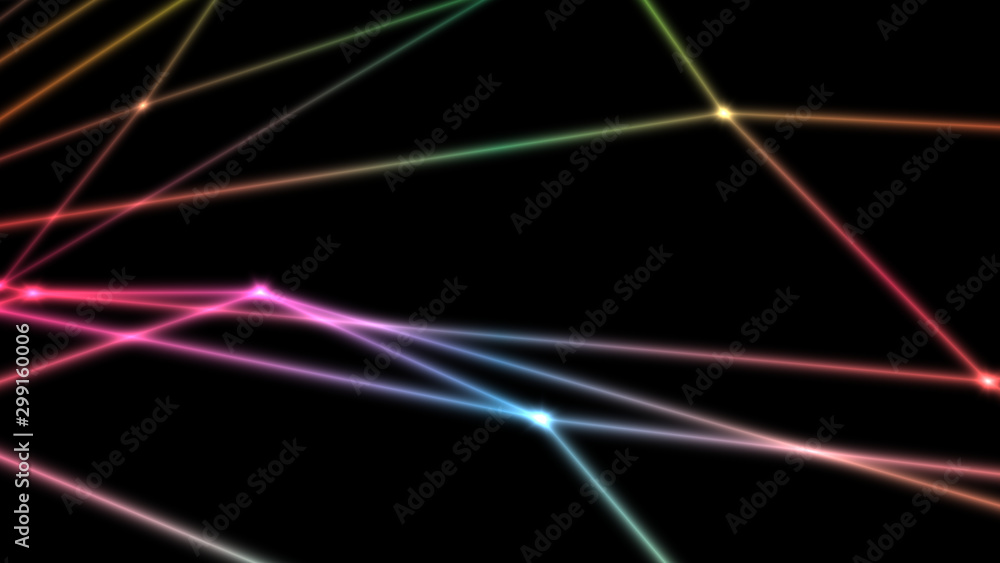 computer abstraction, color lines broken at nodes on a dark background, 3D model computer abstraction, color lines broken at nodes on a dark background, 3D model