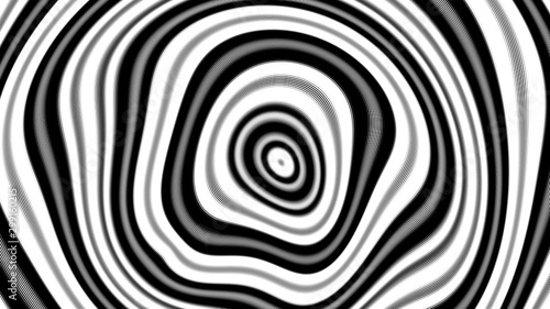 Fototapeta Naklejka Na Ścianę i Meble -  divergent circle wave black and white, abstract pattern